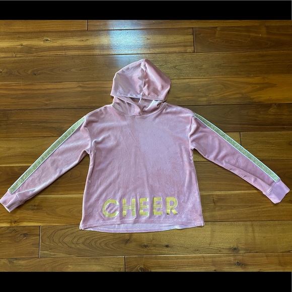 Justice Blush Pink & Gold Velour Cheer Hoodie/Sweatpants Set (never worn) - Picture 5 of 7